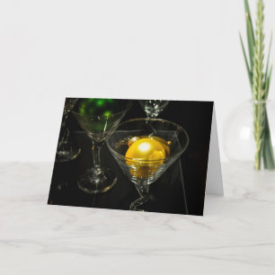 Tarjeta Festiva Bola Martini del ornamento del día de fiesta del