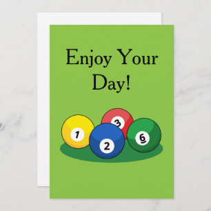 Tarjeta Festiva Bolas de billar de billar personalizadas
