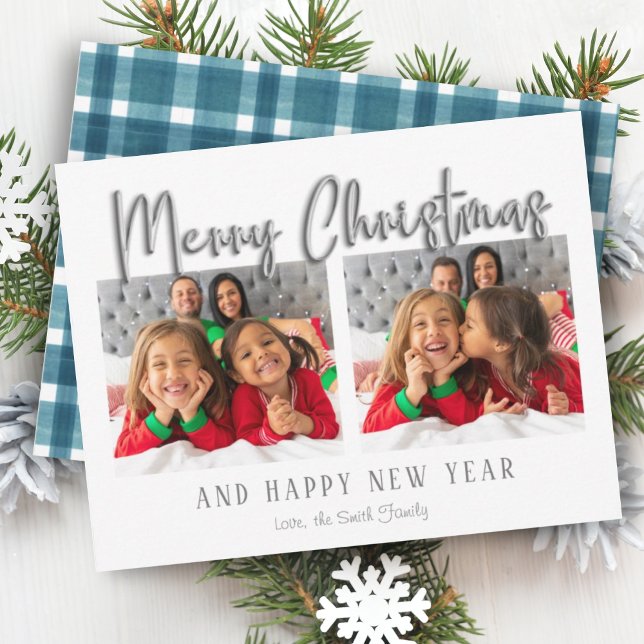 Tarjeta Festiva Bolas de burbuja de plata merry navideña Placa azu (Subido por el creador)