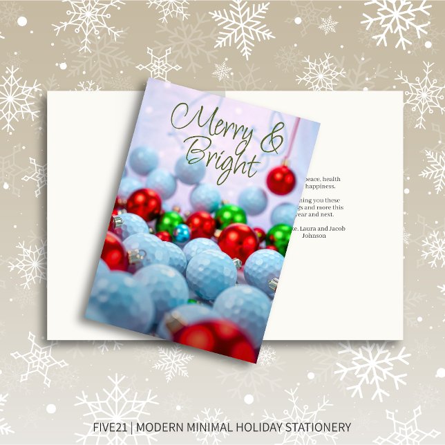 Tarjeta Festiva Bolas de golf y ornamentos brillantes (Subido por el creador)