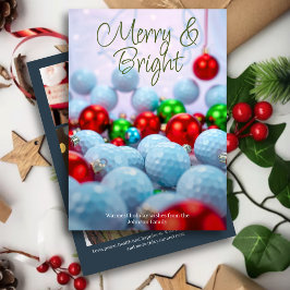 Tarjeta Festiva Bolas de golf y ornamentos brillantes ・ Tres Ejérc