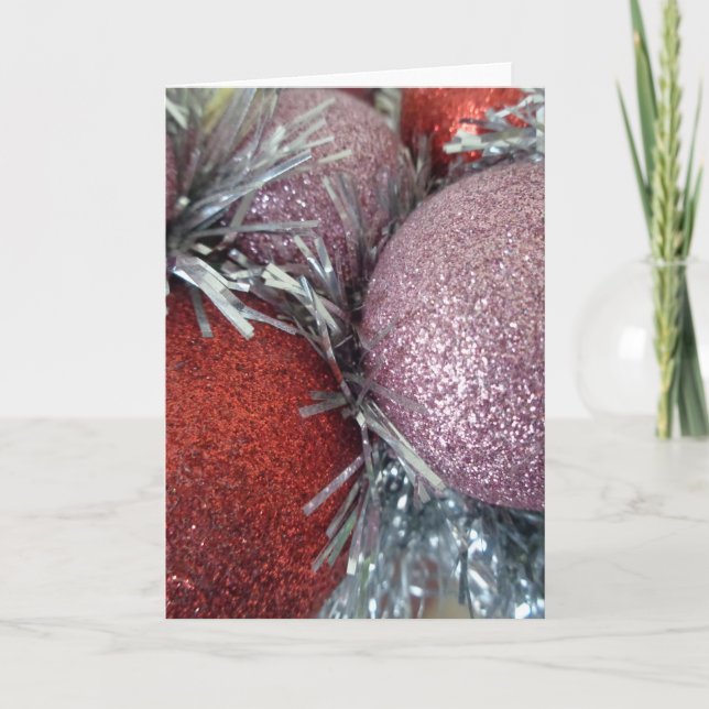 Tarjeta Festiva Bolas de navidades (Anverso)