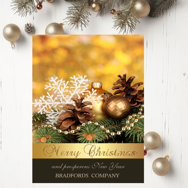 Tarjeta Festiva Bolas de Navidades elegantes,Compañía de pepinos (Subido por el creador)
