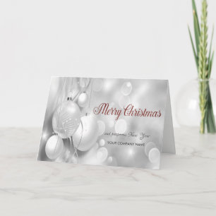 Tarjeta Festiva Bolas de Navidades elegantes, saludo de empresa