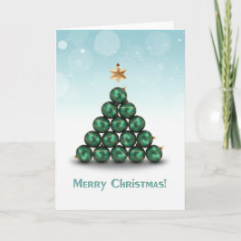 Tarjeta Festiva Bolas de navidades en forma de árbol