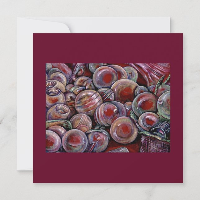 Tarjeta Festiva Bolas de Navidades rojos (Anverso)
