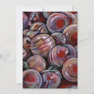 Tarjeta Festiva Bolas de Navidades rojos