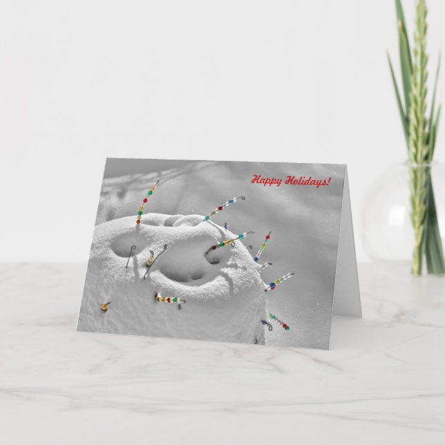 Tarjeta Festiva Bolas de nieve (Anverso)