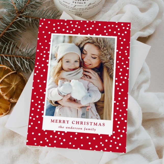 Tarjeta Festiva Bolas de nieve rojas y blancas 2 foto (Subido por el creador)