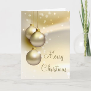 Tarjeta Festiva Bolas de oro para Navidades