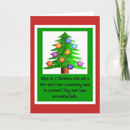 Tarjeta Festiva Bolas de Vasectomía para navidades