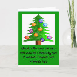 Tarjeta Festiva Bolas de Vasectomía para navidades