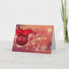 Tarjeta Festiva Bolas rojas de Navidad, Copos de nieve Compañía Os