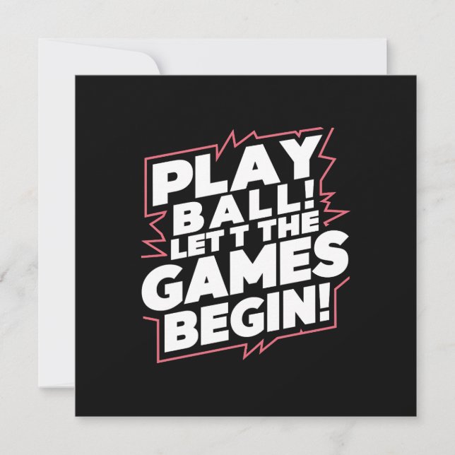 Tarjeta Festiva Bold Play Ball Sports Quote Art (Anverso)