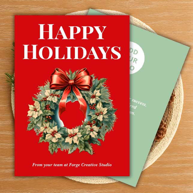 Tarjeta Festiva Bold Typography Business Christmas Card (Subido por el creador)