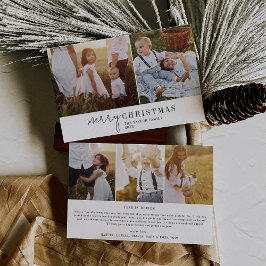 Tarjeta Festiva Boletín de Navidades de Collage de fotos de Moda m