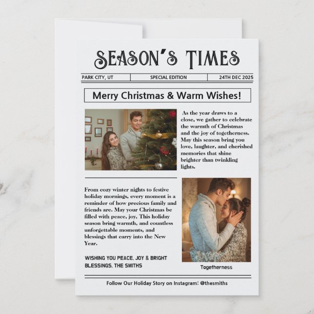 Tarjeta Festiva Boletín de noticias Archivo de fotos collage Navid (Anverso)