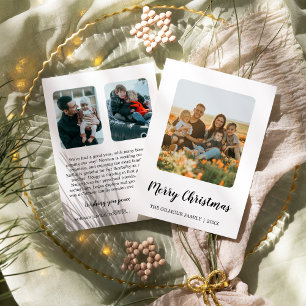 Tarjeta Festiva Boletín minimalista-moderno de 3 Navidades de foto