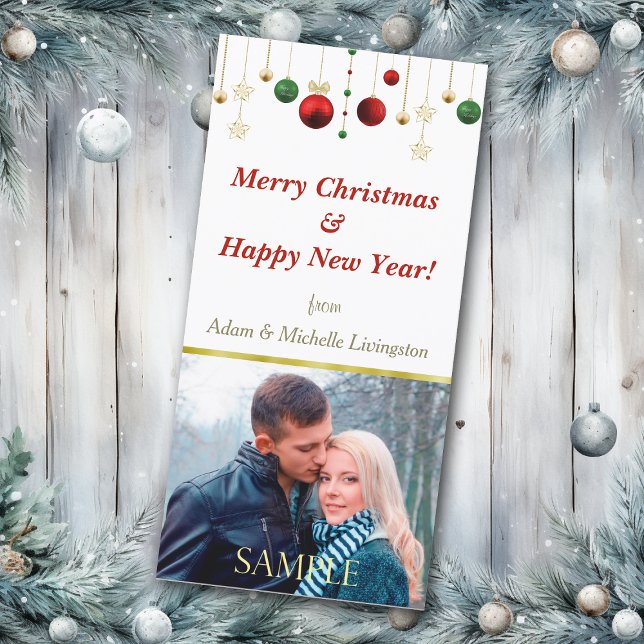 Tarjeta Festiva Bolsa de Navidades rojos de oro (Subido por el creador)