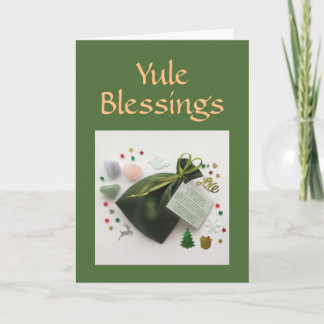 Tarjeta Festiva Bolsa de Yule Blessing Pagan Wiccan Holiday Card
