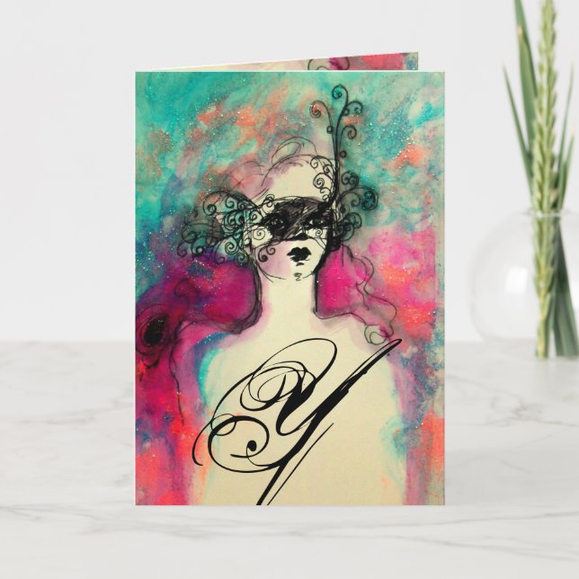 Tarjeta Festiva BOLSO MONOGRAMA CHARM / Celebración de Año Nuevo (Anverso)