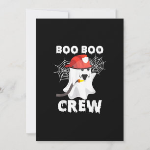 Tarjeta Festiva Bombero Boo Boo Crew Halloween Fantasma Bombero