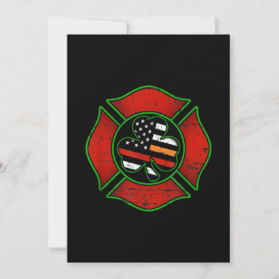 Tarjeta Festiva Bombero Día de los Patrocinadores Bandera irlandes