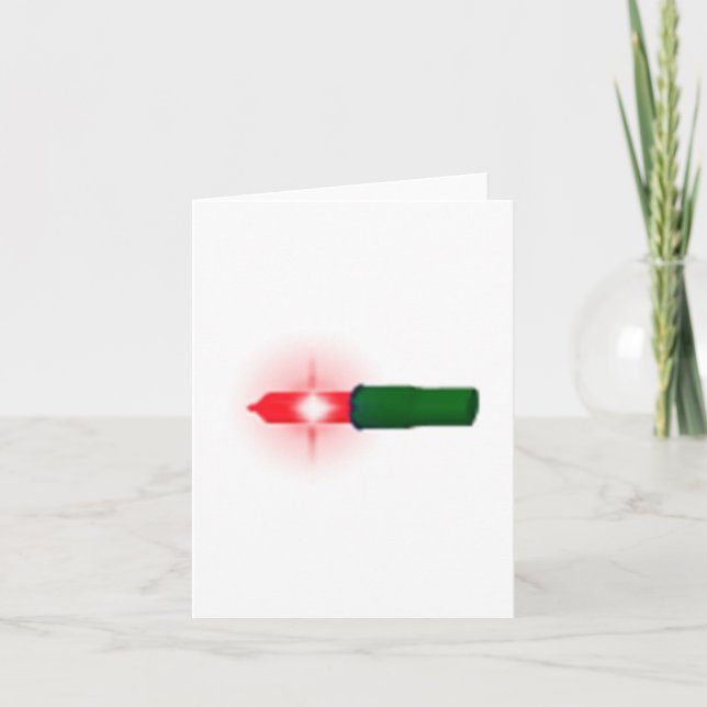 Tarjeta Festiva Bombilla de luz de Navidades rojos (Anverso)