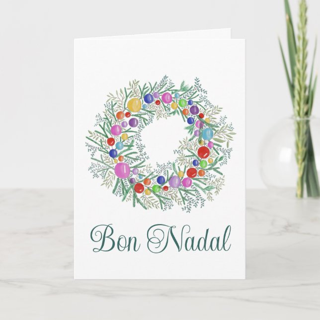 Tarjeta Festiva Bon Nadal, Navidades catalanes corría (Anverso)