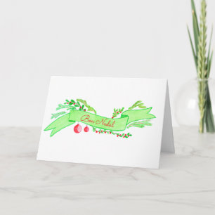 Tarjeta Festiva Bon Nadal, pancarta de los Navidades de acuarela