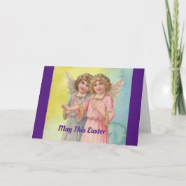 Tarjeta Festiva Bonita carta de Pascua de los Ángeles de la Vintag