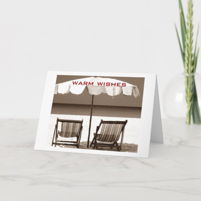 TARJETA FESTIVA BONITA PLAYA PARA NAVIDADES (Anverso)