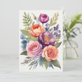 Tarjeta Festiva Bonito Acuarela Flor Floral Variedad de surtido