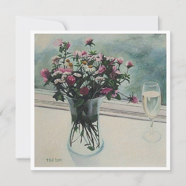 Tarjeta Festiva Bonito bonito floral arte rosa fino (Anverso)