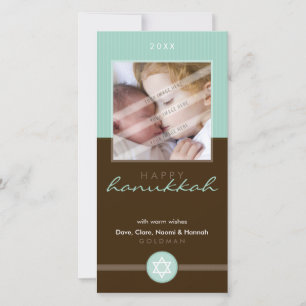 Tarjeta Festiva BONITO CHANUKKAH PHOTOCARD:: stripedstitch 4P