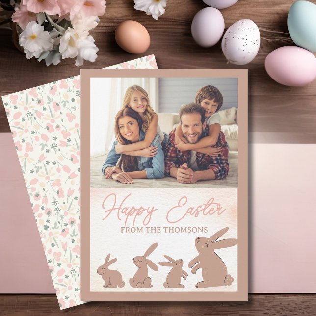 Tarjeta Festiva Bonito conejo de boho rústico feliz bendición de P (Subido por el creador)