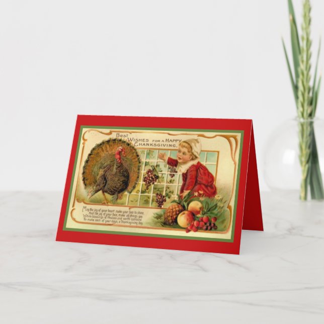 Tarjeta Festiva Bonito Día de Acción de Gracias (Anverso)