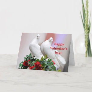 Tarjeta Festiva Bonito El día de San Valentín de palomas blancas d