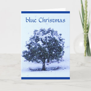 Tarjeta Festiva Bonito Navidades Azul Nieto - A lo largo de las mi