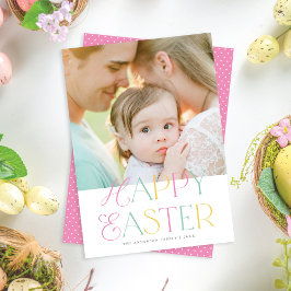 Tarjeta Festiva Bonito Pastel Elegant Fotografía de Pascua Feliz