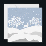 Tarjeta Festiva Bonito personalizado Blue Winter Deer Hare Tree Sc<br><div class="desc">Con una hermosa imagen y un mensaje que puedes personalizar a tu propio si deseas usar nuestra útil herramienta, personaliza esta preciosa carta con tu nombre, y estás listo para ir! Además, cualquier producto de temática animal que se venda en la tienda Paws Charming nos ayuda a hacer una donación...</div>