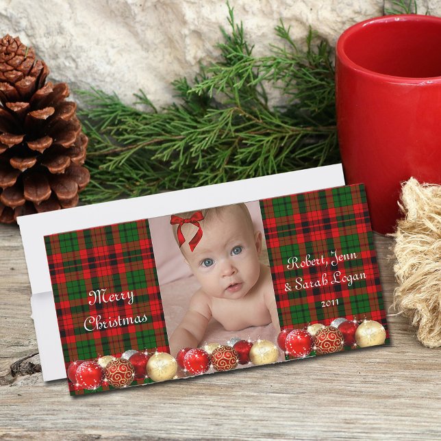 Tarjeta Festiva Bonito Red Green Tartan Plaid Navidades Card (Subido por el creador)