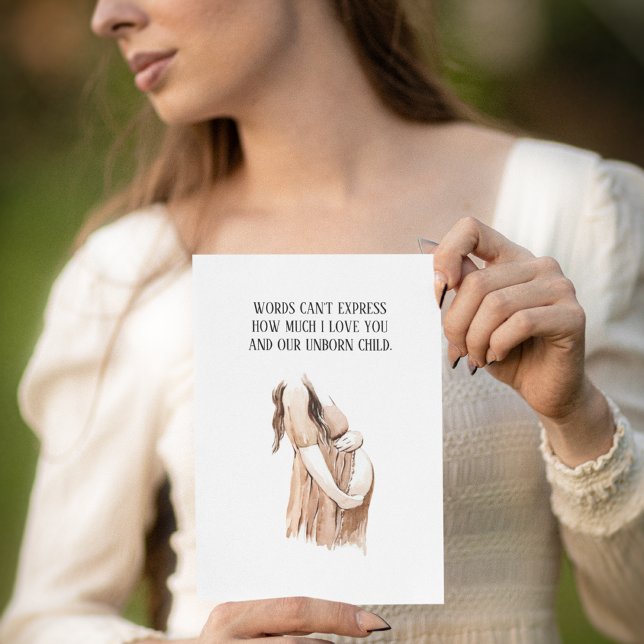 Tarjeta Festiva Bonito regalo romántico de mujer embarazada con co (Subido por el creador)