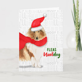 Tarjeta Festiva Bonito Rough Collie Fleas NaviDOG