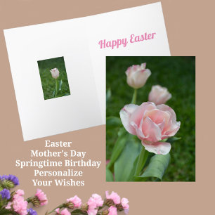Tarjeta Festiva Bonito Tulips Floral Pascua de Pascua