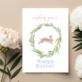 Tarjeta Festiva Bonito Watercolor Happy Easter Card