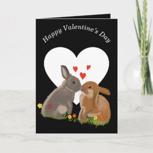 Tarjeta Festiva Bonitos conejitos San Valentín