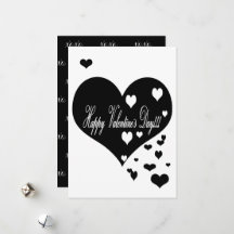 Bonitos corazones blancos y negros XOXO