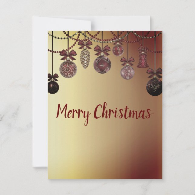 Tarjeta Festiva Bonitos Navidades de espárragos, balls Holida (Anverso)