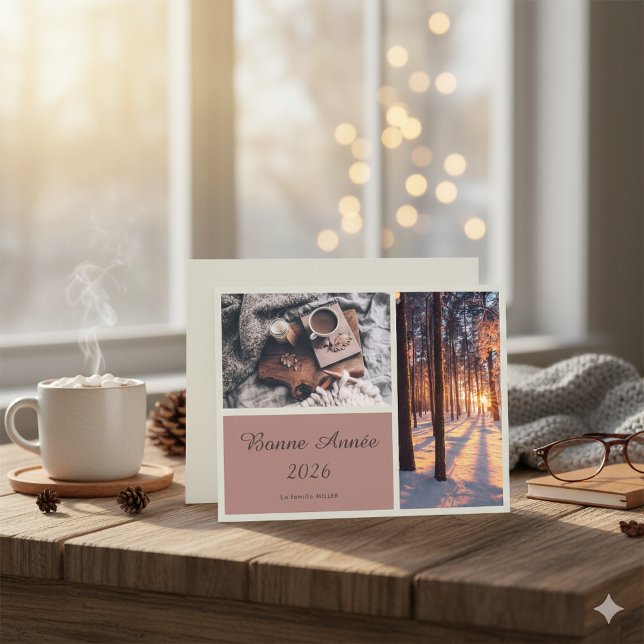 Tarjeta Festiva Bonne Année 2026 Elegant New Year Card (Subido por el creador)